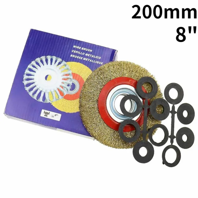 SATC 8" 200mm Wire Wheel Grinder Bench Grinding Grinder Wire Brush with Reducers