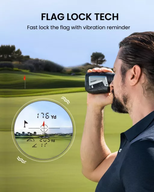 Mileseey 600m 6X Golf Range Finder Rangefinder Flag Lock USB Rechargable 3