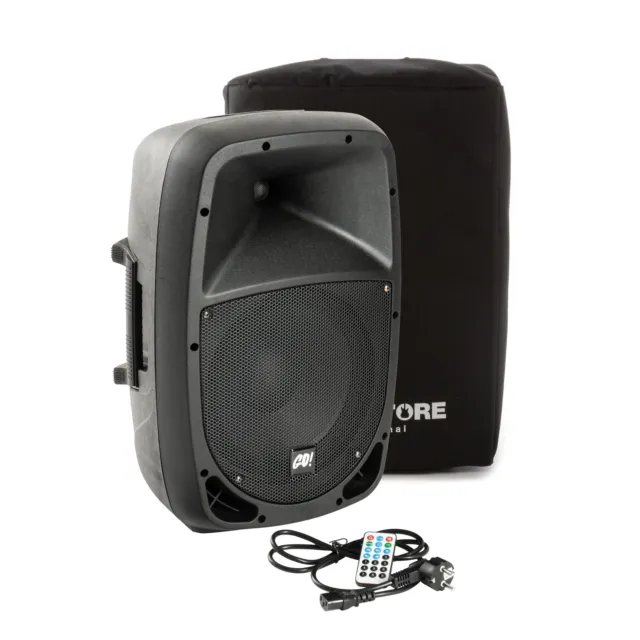 MUSIC STORE Aktives Lautsprecher Set - 80W RMS, 300W Peak, 10" Tieftöner, 1" Hoc