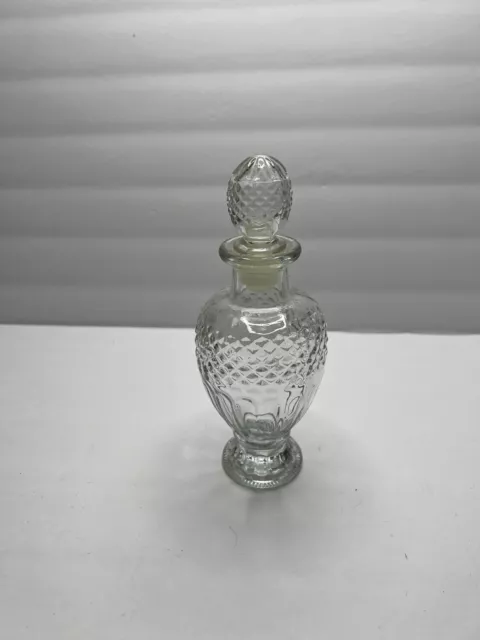 Vintage Avon  Apothecary Decanter Clear Cut Glass Perfume Bottle Stopper 7" H