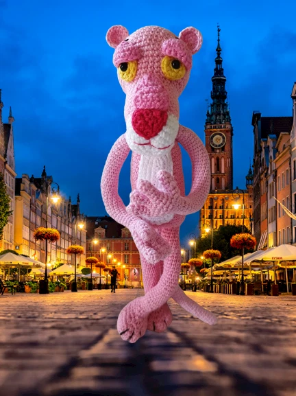 Pantera Rosa amigurumi