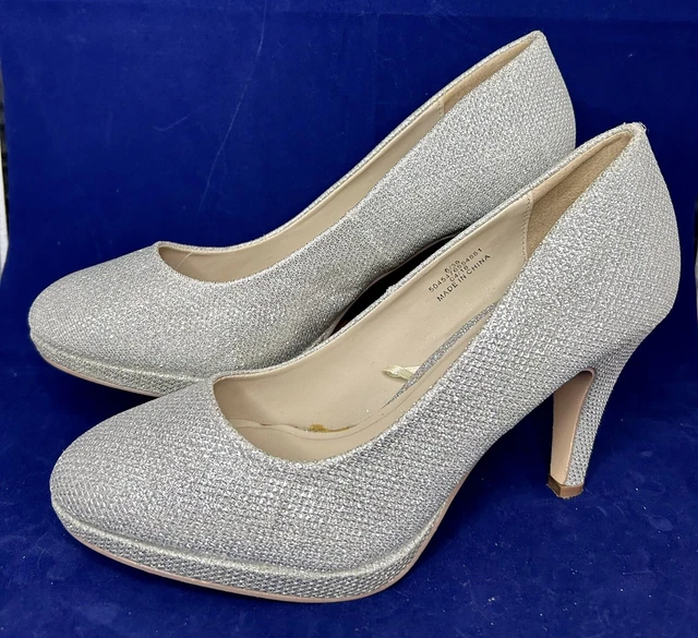 LADIES SHOES Debenhams Debut Navy Satin Size 5 12.00