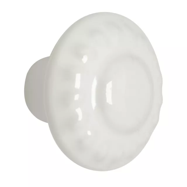 Ceramic Residential Mushroom Cabinet Knob 1-3/8 Diameter White - pack of 2