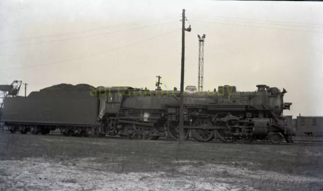 1953 CBQ Burlington Route Locomotive #3012 @ Chicago - Vintage Railroad Negative