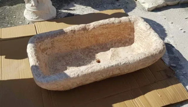 Lavandino Lavabo Mortaio Lavello Per Esterno In Cemento Marmo Pietra Da Giardino