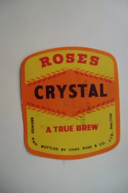 Chas Rose Malton Crystal Eine Echte Brauerei Bierflasche Etikett