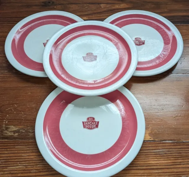 VTG Shenango Uncle John's Pancake House RestaurantWare 9 3/4" Plates, Set of 4