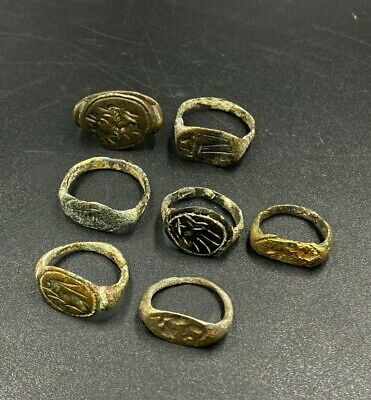 Ancient Near Eastern Persian Nomadic Bronze Old Jewelry Antiquities Rings