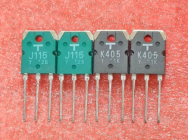 2 Paires MOSFET Toshiba 2SK405-Y / 2SJ115-Y NOS - Authentique Made In Japan - Neuf - Pour Ampli Audio