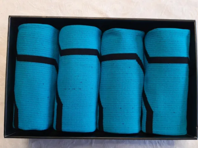 Lot de 2 chaussettes de compression AUNOOL 20-30 mmHg neuves taille S/bleu vif genou haut 2