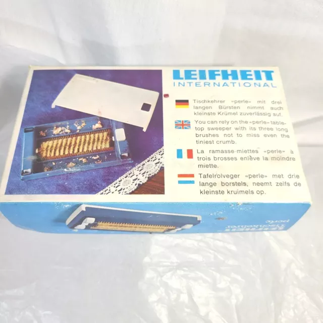Vintage NOS Table-top Crumb Sweeper Brush New in original box LEIFHEIT perle