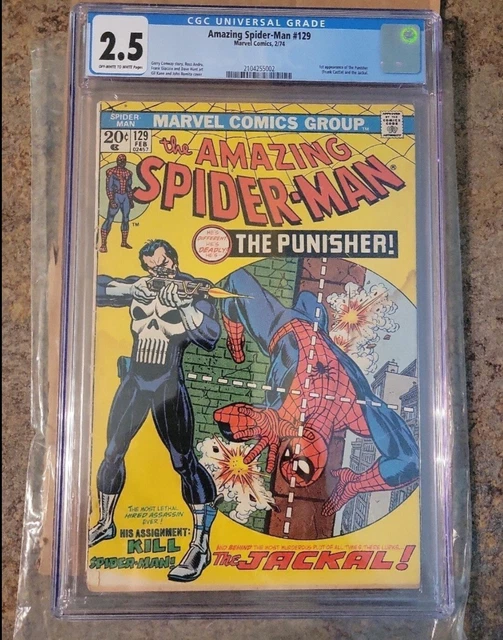 Amazing Spider-Man #129 Bronze Age 1st App. Punisher Marvel Comic 1974 CGC 2.5