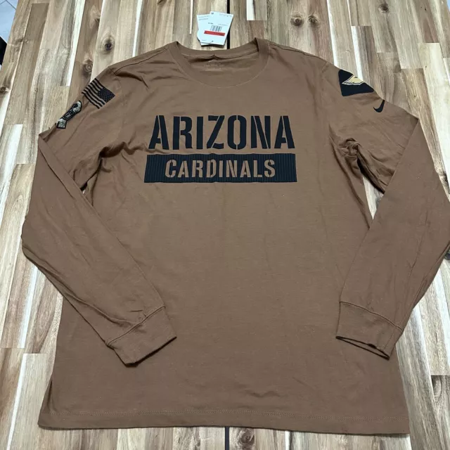 Arizona Cardinals Shirt Mens Large Brown Nike Salute To Service Long Sleeve NWT