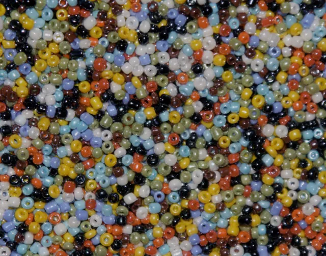 50g Perles de rocailles en verre opaque brillant,mélange couleur 12/0 - 2 mm