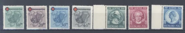 Franz. Zone Rh. Pfalz Michel Nummer 42-45 und 46-48 aus 1949 ** (5069)