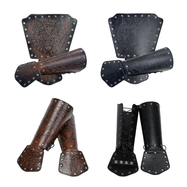 Bracciali medievali Steampunk Accessori per costumi leggeri Polsino in pelle PU