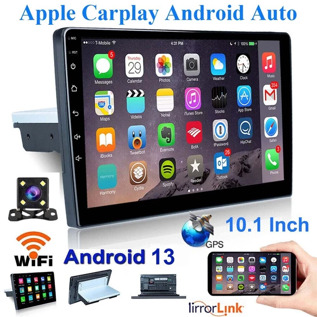 10.1" Touch Double Din Car Radio Stereo Android 13 Carplay GPS Navi WiFi +Camera