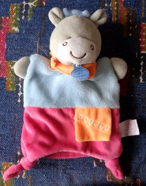 Rp/ Doudou Et Compagnie Marionnette Ane Gris Bleu Rose Orange Coucou  Exc Etat