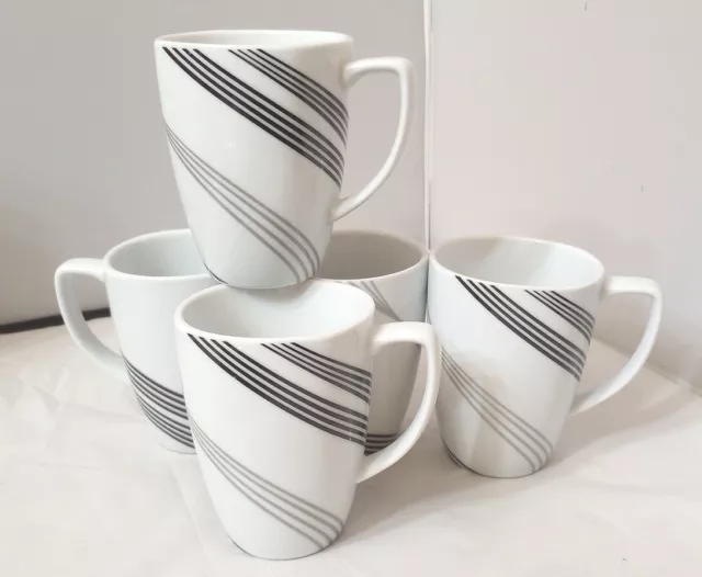 Set Of 4- Corelle Coordinates - Urban Arc - Porcelain 12 Oz Coffee Mugs