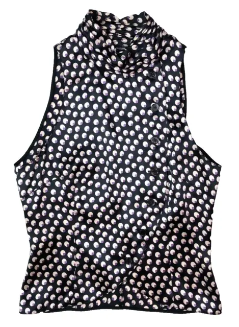 Emporio Armani Womens Printed Silk Sleeveless Mock Neck Top Blouse Size 40/6