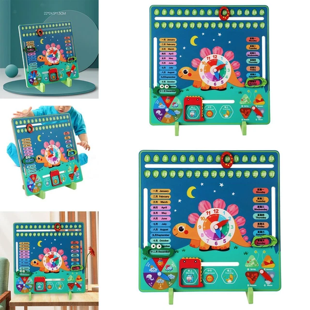 Horloge - COLORBABY - Calendrier en bois - 30x30 cm - Décoration murale - Mixte - Maison