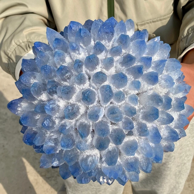 11.2LB New Find BLUE Phantom Quartz Crystal Cluster Mineral Specimen Healing 3