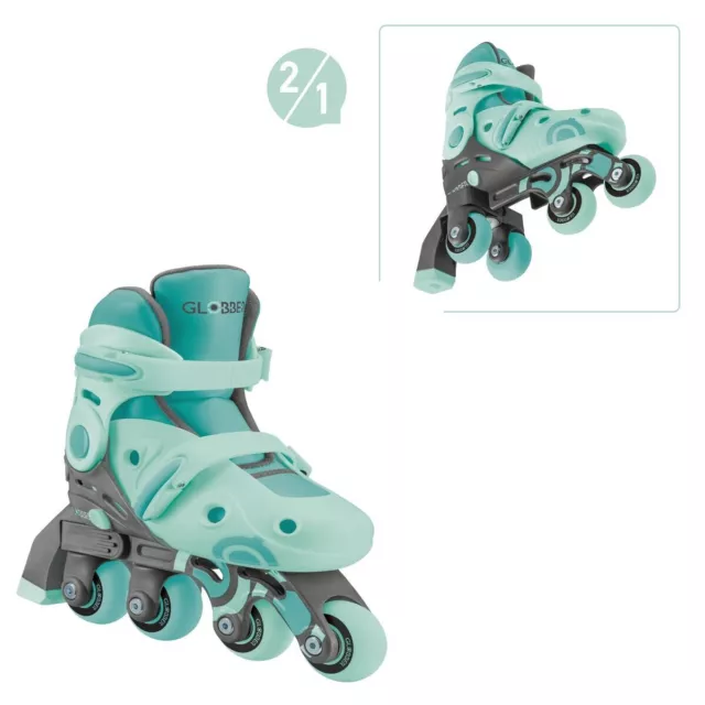 Authentic Sports Globber Learning Skates 2in1 mint, Gr. 30-33