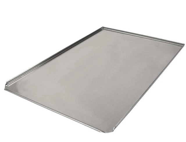 Backblech 60/40 cm Alublech Profiqualität Rand drei Seiten 90° 2 cm KE glatt