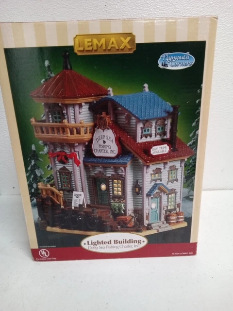 Lemax Plymouth Corners Deep Sea Fishing Charter Inc Christmas Village 55215 #2N5