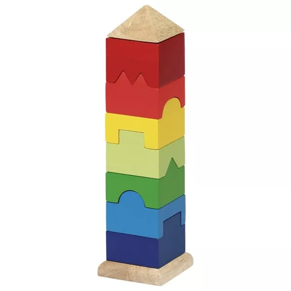 Stapelspiel Stapelturm Holz Steckturm Stapel Motorikspielzeug Holzturm goki NEU