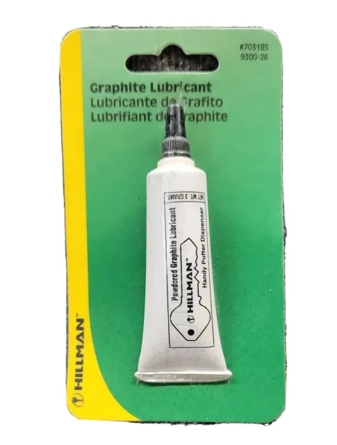 Hillman Powdered Graphite Lubricant Tube 3 Grams New Factory-Sealed