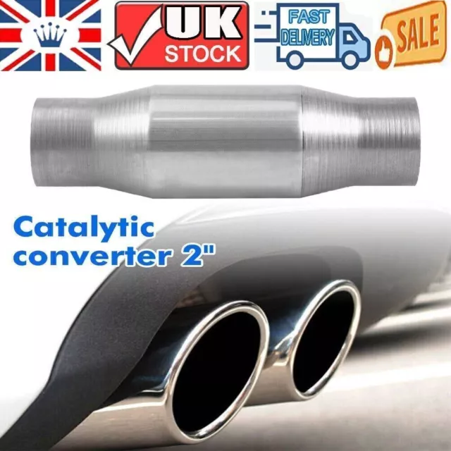 UK 2" INCH SPORTS CAT CATALYTIC CONVERTER HI FLOW 400 CELL UNIVERSAL Metal Body