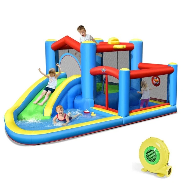 Inflatable Kids Water Slide Outdoor Indoor Slide Bounce Castle with 480W Blower