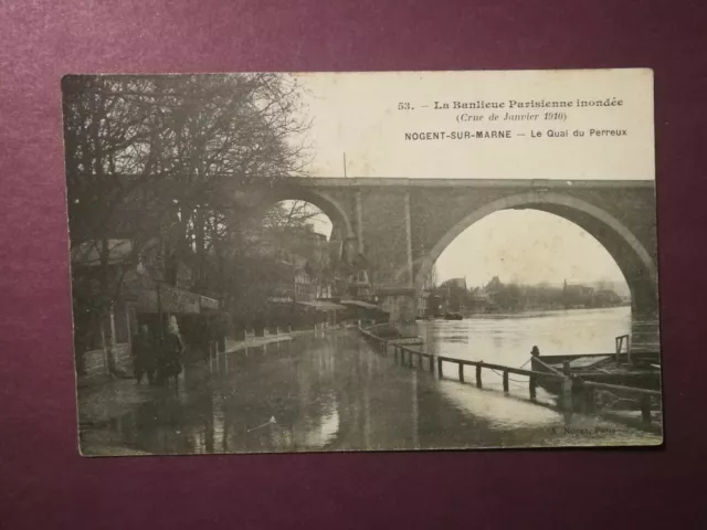 CPA 94 NOGENT sur MARNE - Le Quai du Perreux - The flooded Parisian suburb