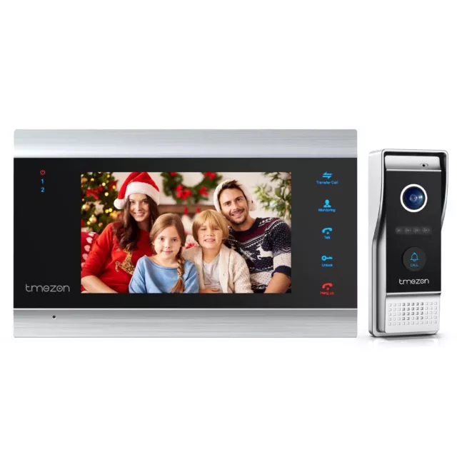 TMEZON Video Doorbell Camera Security Intercom Entry System 7" LCD Monitor 1080P
