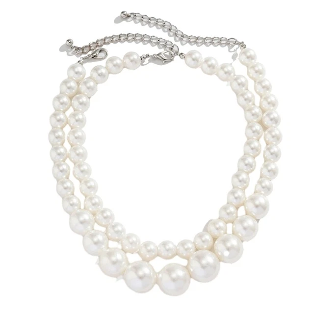 2 PCS Pearls Material Party Jewelry Beads Neck Jewelry Suitable for Fashion Look