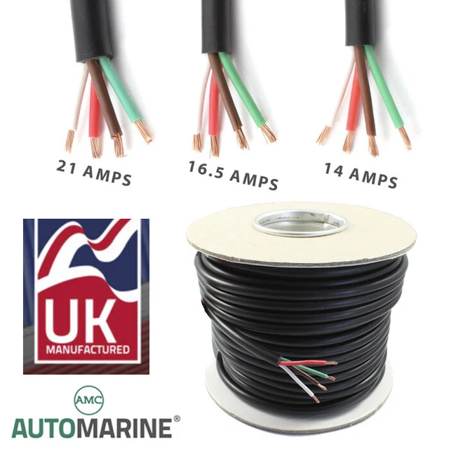 7 Core Trailer Cable 0.5mm² - 30 Meter Roll, 12V/24V Automotive