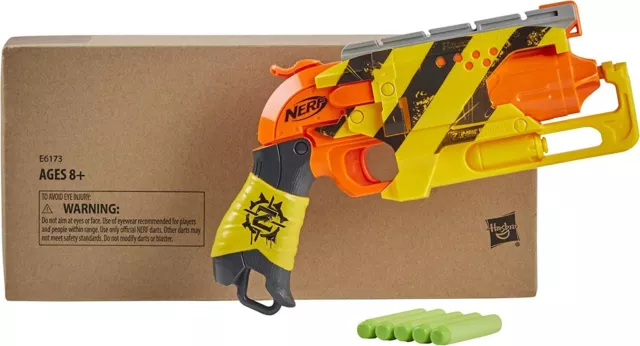 NERF Zombie Strike Hammershot Blaster Pull-Back Hammer-Blasting Action 8+ Toy