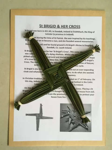 3 X St Brigid Cross Ireland. Handmade from Irish Reeds