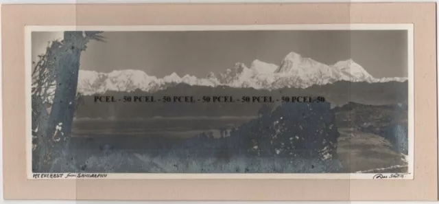 Mt. Everest Photograph from Sandakphu W. Bengal Panoramic DAS Studio View c.1950