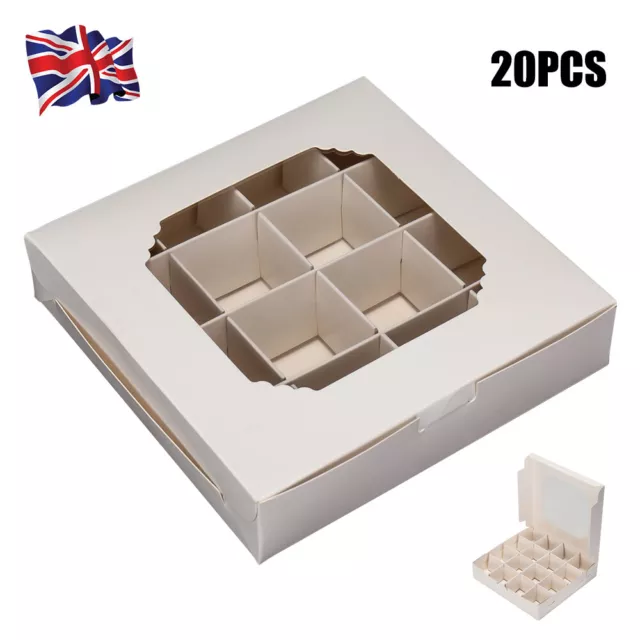 20X Empty Pick and Mix Sweet Boxes with Inserts White Window Display Gift Box UK