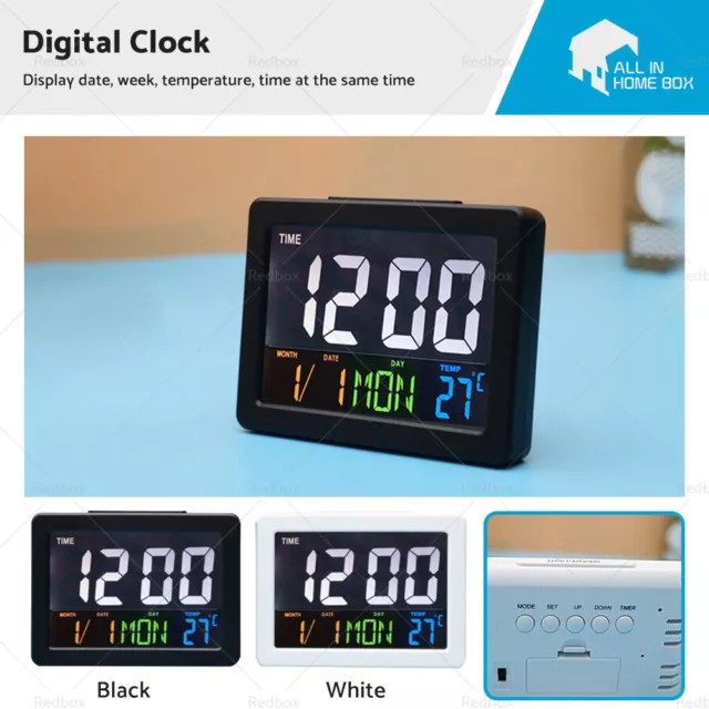 Digital Home Large Big Jumbo LED Wall Desk Clock With Calendar Temperature AU