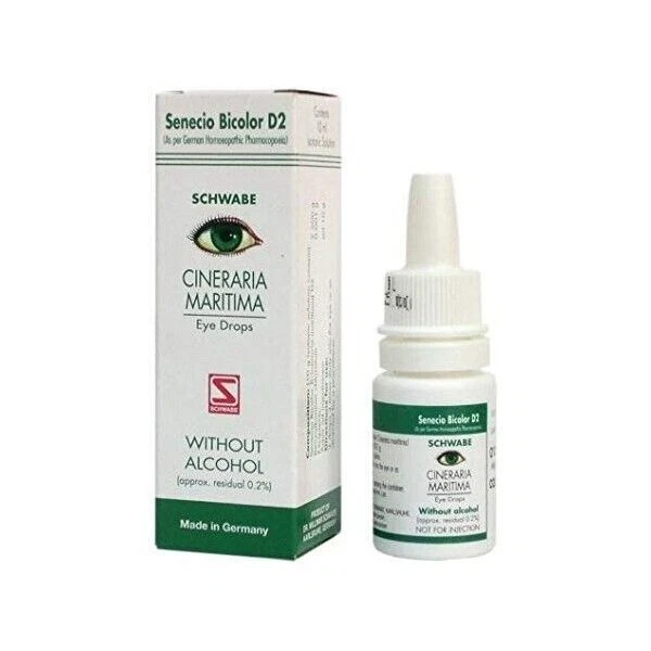 2 X Dr Willmar Schwabe Alemania Cineraria Maritima Sin Alcohol Colirio 10ml