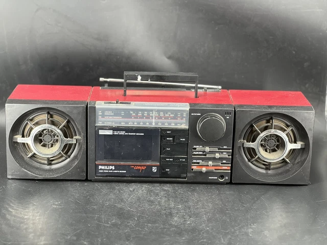 Philips Cubic Compo D8254/00 Vintage Boombox, Stereo Radio, Cassette Recorder