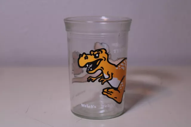 Vintage Welch's Jelly Jar Juice Glass Tyrannosaurus Rex T-Rex 1988 Dinosaur