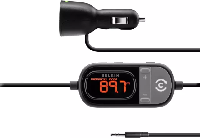 Belkin F8Z439-P USB-A TuneCast In-Car 3.5mm Aux Audio to FM Transmitter