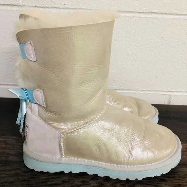 UGG Womens Bailey Bling I Do Comfort Boots Multicolor Sheepskin Flat Ribbons 7