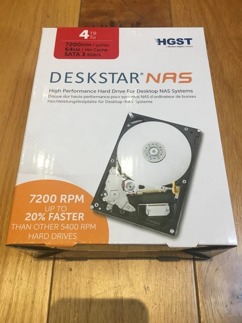 HGST 4TB Deskstar NAS 7200 RPM Hard Drive RETAIL BOX