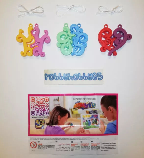 Serie Completa Bracciali (Vu239 - Vu241) + 3 Bpz Kinder Joy India 2021/2022