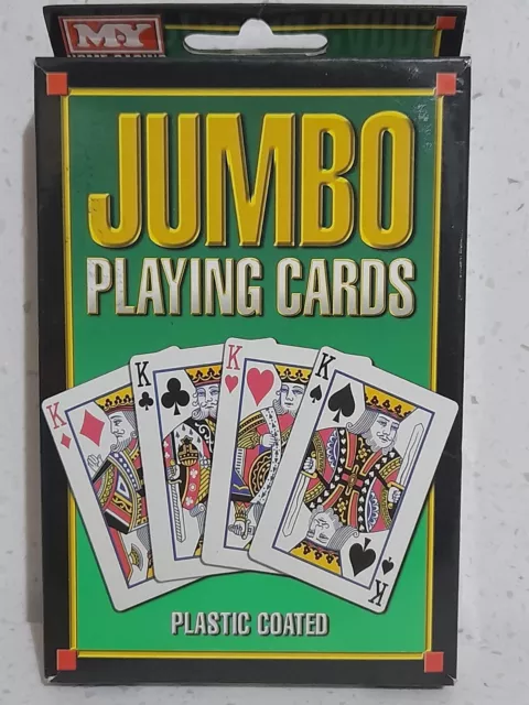 PLAYING CARDS PREMIUM JUMBO BIG LARGE DECK CARD GAME PLASTIC COATED PLAYING  CARD